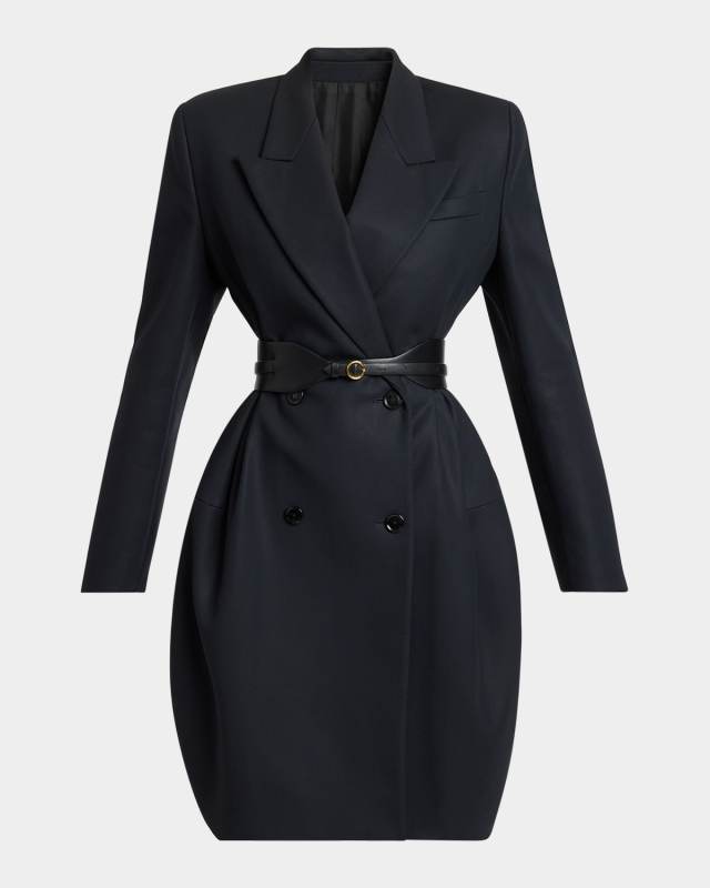 Double-Breasted Tailored Cropped Coat